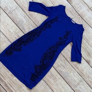 H and M short sleeve black detail dress size M